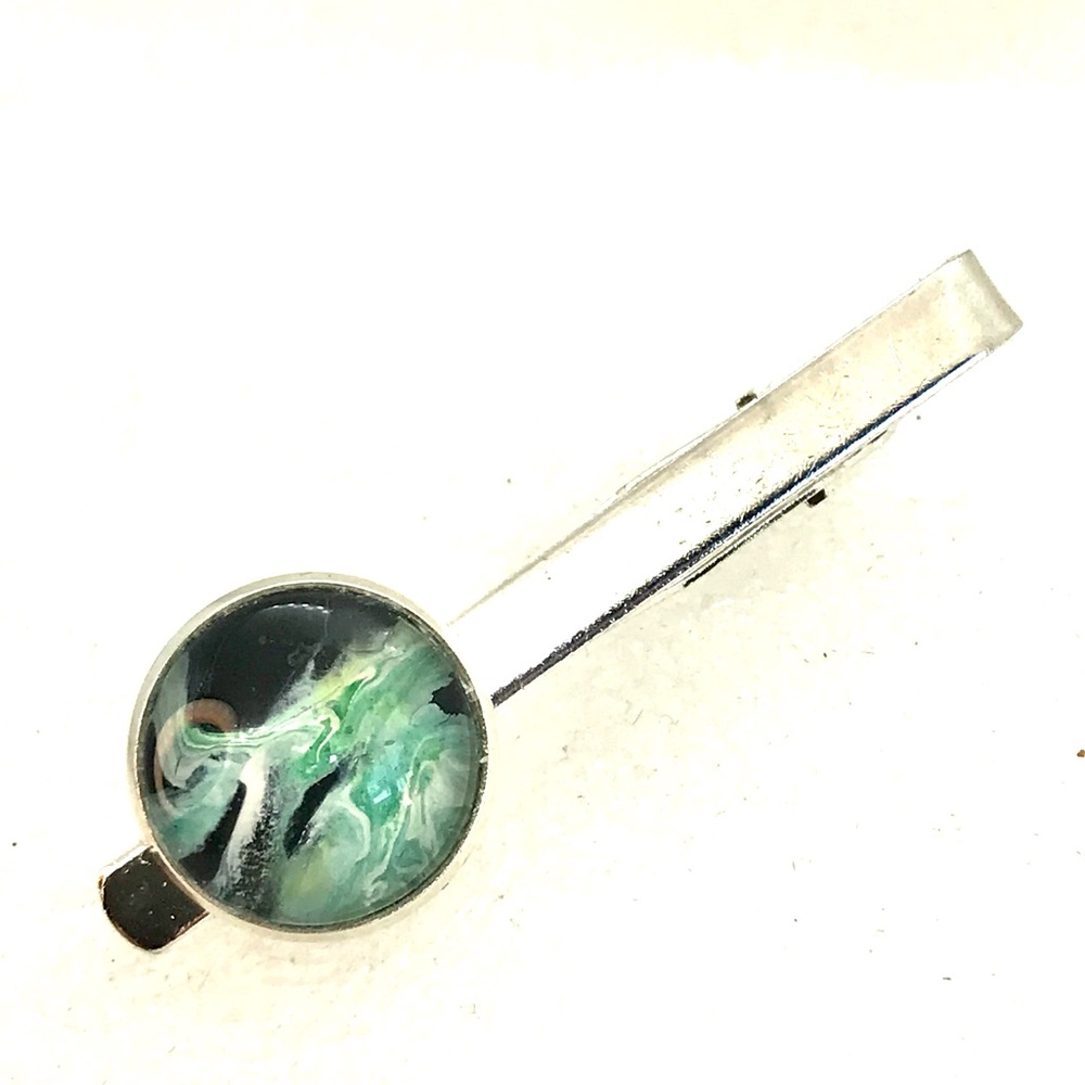 Tie clip pin silver plated 16mm handcrafted